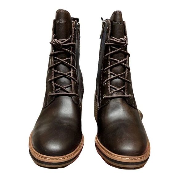 Timberland Sienna Side Zip High Waterproof Boot Heel Brown‎ Style: A24Tw logo - Picture 3 of 12